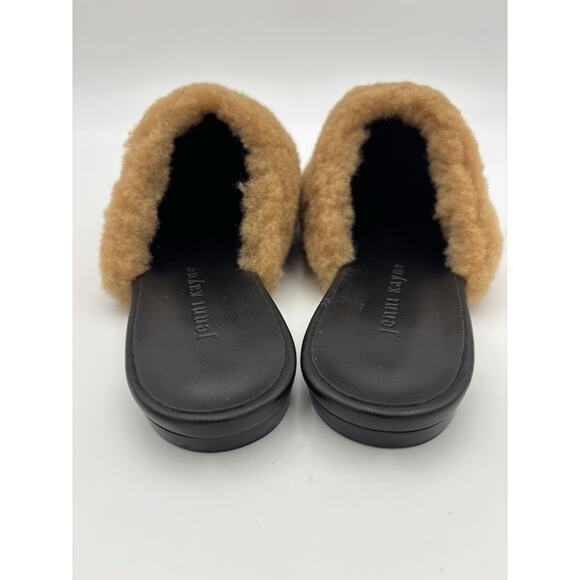 Jenni Kayne Shearling Slides Tan Tan Size 39 / 9 Point Toe Flats - Picture 6 of 14